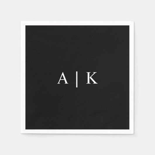 モノグラムエレガントイニシャルナプキンカスタマイズ スタンダードカクテルナプキン (正面)