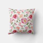 モノグラムエレガントイニシャルピンクウォーターカラーバラ クッション (裏面)