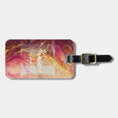 モノグラムエレガントイニシャルピンクマーベルラゲッジタグ ラゲッジタグ (正面横)