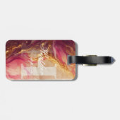 モノグラムエレガントイニシャルピンクマーベルラゲッジタグ ラゲッジタグ (裏面横)