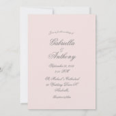 モノグラムエレガントイニシャルピンク結婚ズ 招待状 (裏面)