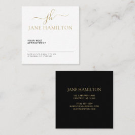 モノグラムエレガントイニシャルブラックと金ゴールド 予約カード