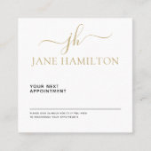 モノグラムエレガントイニシャルブラックと金ゴールド 予約カード (正面)