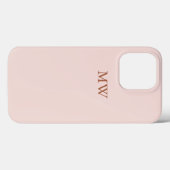 モノグラムエレガントイニシャルミニマル赤面ピンク Case-Mate iPhoneケース (裏面 (横))