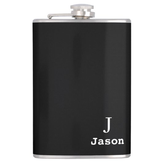 モノグラムエレガントイニシャル名ブパーソナライズされたラック フラスク (正面)