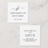 モノグラムエレガントイニシャル名名刺 スクエア名刺 (正面/裏面)