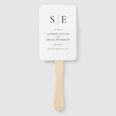 モノグラムエレガントイニシャル結婚式 プログラム ハンドファン (正面)