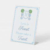 モノグラムエレガントウェディングシャワー優先テーブル 台座サイン (正面)