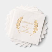 モノグラムエレガントウェディングレセプションカスタム 箔ナプキン (インサイチュ (積み重ね))