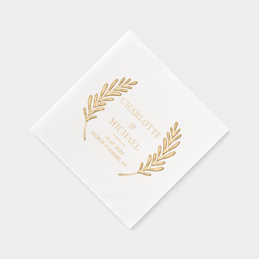 モノグラムエレガントウェディングレセプションカスタム 箔ナプキン (右)