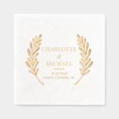 モノグラムエレガントウェディングレセプションカスタム 箔ナプキン (正面)