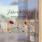 モノグラムエレガントウォーターかわいらしカラーワイルドフラワー ウィンドウサイン