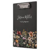 モノグラムエレガントウォーターかわいらしカラーワイルドフラワー クリップボード (左)