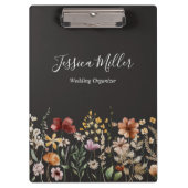 モノグラムエレガントウォーターかわいらしカラーワイルドフラワー クリップボード (正面)