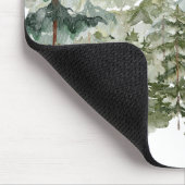 モノグラムエレガントウォーターカラーパインフォレストマウンテン マウスパッド (コーナー)