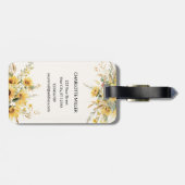 モノグラムエレガントウォーターカラーヒマワリ花束 ラゲッジタグ (裏面横)