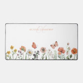 モノグラムエレガントウォーターカラーワイルドフラワーフローラ デスクマット (正面)