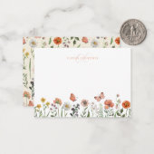 モノグラムエレガントウォーターカラーワイルドフラワーフローラ ノートカード (正面/裏面インサイチュ)
