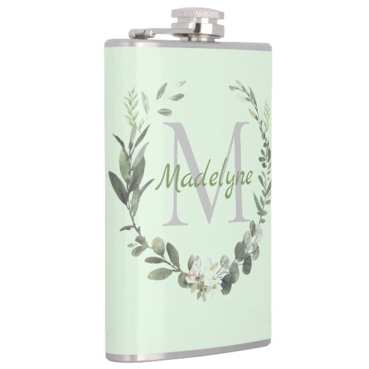 モノグラムエレガントウォーターカラー植物性リース フラスク (右)