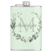 モノグラムエレガントウォーターカラー植物性リース フラスク (正面)