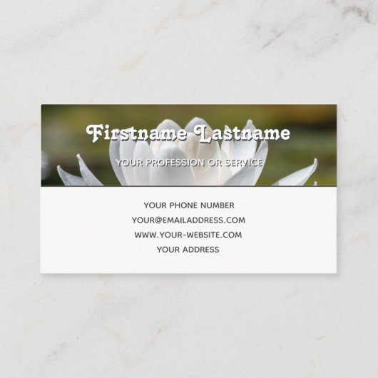 モノグラムエレガントウォーターリリー花屋ホワイトグレー 名刺 (裏面)