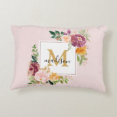 モノグラムエレガントウォーター色バラフローラ植物学 アクセントクッション (裏面)