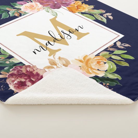 モノグラムエレガントウォーター色バラフローラ植物学 シェルパブランケット (3/4)