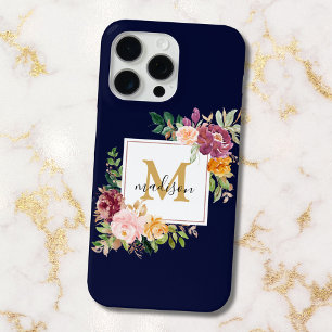 モノグラムエレガントウォーター色バラフローラ植物学 iPhone 15 PRO MAXケース