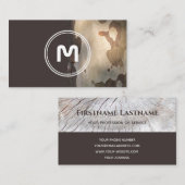 モノグラムエレガントウッド二段茶色の大工 名刺 (正面/裏面)