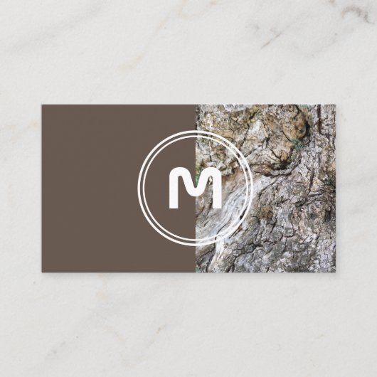 モノグラムエレガントウッド2トーン茶色の大工バス 名刺 (正面)