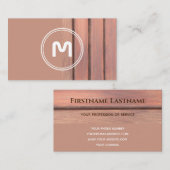 モノグラムエレガントウッド2トーン茶色の大工バス 名刺 (正面/裏面)