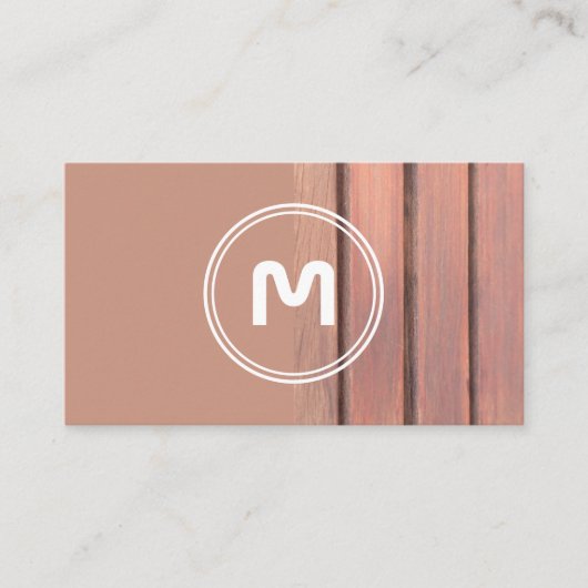 モノグラムエレガントウッド2トーン茶色の大工バス 名刺 (正面)
