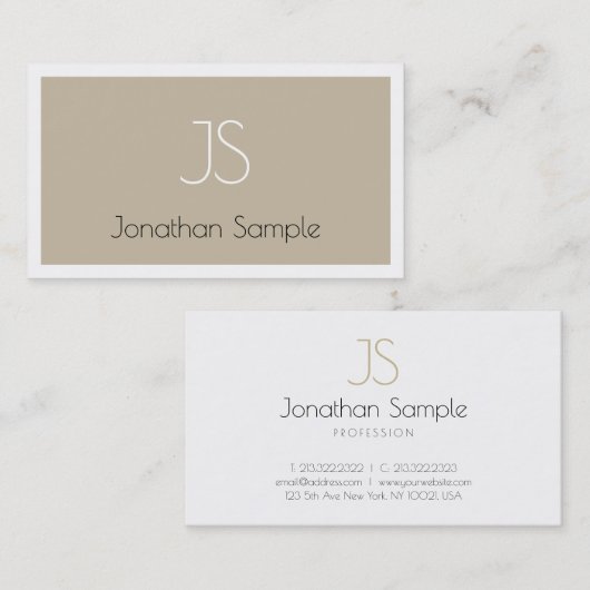 モノグラムエレガントエリートデザインプラお洒落インラグジュアリー 名刺 (正面/裏面)