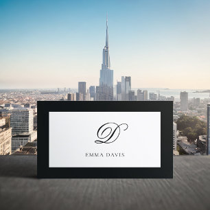 モノグラムエレガントエンカドレブラックフレーム 名刺