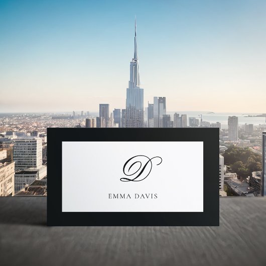 モノグラムエレガントエンカドレブラックフレーム 名刺