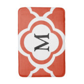 モノグラムエレガントオレンジクローバーパターン バスマット (正面縦)