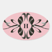 モノグラムエレガントオーバルステッ芸術的カー 楕円形シール (正面)