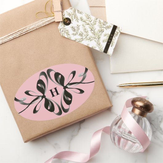 モノグラムエレガントオーバルステッ芸術的カー 楕円形シール (ギフト)