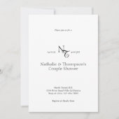 モノグラムエレガントカップルのシャワーブライダル招待状 招待状 (正面)