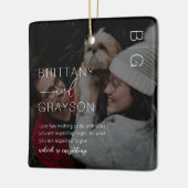 モノグラムエレガントカップル写真クリスマスセラミックまたは セラミックオーナメント (左)