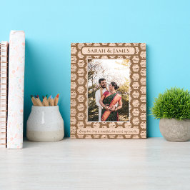 モノグラムエレガントカップル名の装飾模様 レーザー彫刻フレーム