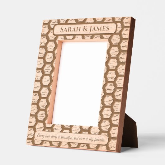 モノグラムエレガントカップル名の装飾模様 レーザー彫刻フレーム (左)