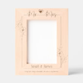 モノグラムエレガントカップル名ボタニカルフローラ レーザー彫刻フレーム (正面)