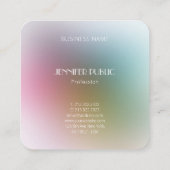 モノグラムエレガントカラフルテンプレートラグジュアリーモダン スクエア名刺 (裏面)