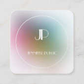 モノグラムエレガントカラフルテンプレートラグジュアリーモダン スクエア名刺 (正面)