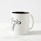 モノグラムエレガントカラー黒文字"N" ツートーンマグカップ (正面右)