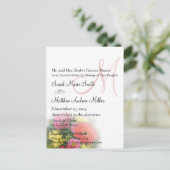 モノグラムエレガントガーベラデイジー結婚式招待状 インビテーションポストカード (スタンド正面)