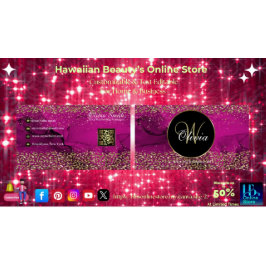 モノグラムエレガントクラスピンク金ゴールドQRコード 名刺