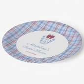 モノグラムエレガントクリスマスブライダルシャワーパーティー ペーパープレート (アングル)