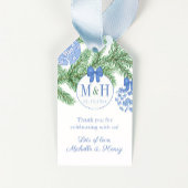 モノグラムエレガントクリスマス結婚式の引き出物ラベル ギフトタグ